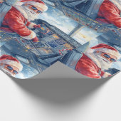 Pilot Santa is Flying for Christmas in the Sky  Geschenkpapier (Ecke)