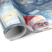 Pilot Santa is Flying for Christmas in the Sky Geschenkpapier (Rolleneckpunkt)