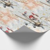 Pilot Santa is Flying for Christmas in the Sky Geschenkpapier (Ecke)