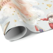 Pilot Santa is Flying for Christmas in the Sky Geschenkpapier (Rolleneckpunkt)