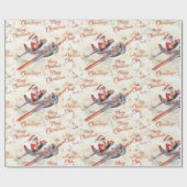 Pilot Santa is Flying for Christmas in the Sky  Geschenkpapier (Flach)