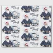 Pilot Santa is Flying for Christmas in the Sky  Geschenkpapier (Flach)