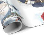 Pilot Santa is Flying for Christmas in the Sky Geschenkpapier (Rolleneckpunkt)