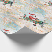Pilot Santa is Flying for Christmas in the Sky Geschenkpapier (Ecke)