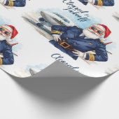 Pilot Santa is Flying for Christmas in the Sky Geschenkpapier (Ecke)