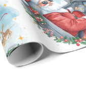 Pilot Santa is Flying for Christmas in the Sky Geschenkpapier (Rolleneckpunkt)