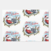 Pilot Santa is Flying for Christmas in the Sky  Geschenkpapier Set (Vorderseite)