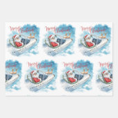 Pilot Santa is Flying for Christmas in the Sky Geschenkpapier Set (Vorderseite)