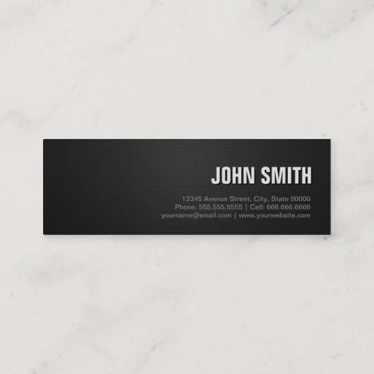 Pilot - Schwarze Silberstreifen Mini Visitenkarte (Rückseite)