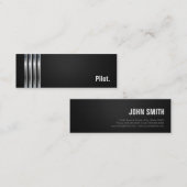 Pilot - Schwarze Silberstreifen Mini Visitenkarte (Vorne/Hinten)