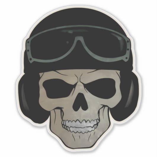 Pilot Skull Aufkleber (Vorderseite)