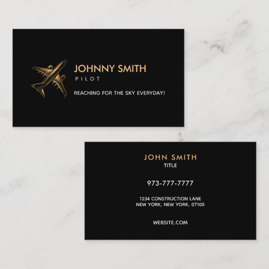 Pilot-Slogans Visitenkarte (Vorne/Hinten)