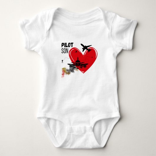 "PILOT SON - Stolz Son Bereit zum T - Shirt" Baby Strampler (Vorderseite)