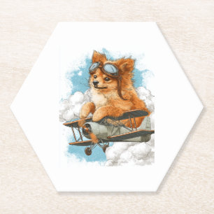 Pilot-Spitz � Flug-Ace-Hund Untersetzer