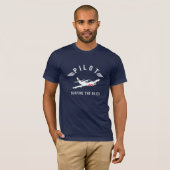 Pilot surfen im Himmel, Luftfahrt, einfach T-Shirt (Vorne ganz)