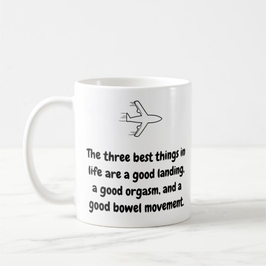 Pilot Tasse - Die drei besten Dinge Keramik Tasse  (Links)