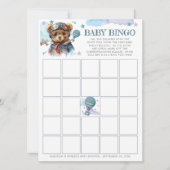 Pilot Teddy Bear Baby Shooting Baby Bingo Einladung (Vorderseite)