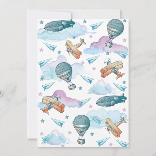 Pilot Teddy Bear Baby Shower Einladung (Rückseite)