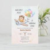 Pilot Teddy Bear Baby Shower Invitation Einladung (Stehend Vorderseite)