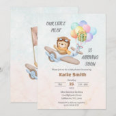 Pilot Teddy Bear Baby Shower Invitation Einladung (Vorne/Hinten)