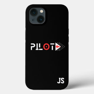 Pilot-Typografie & Düsenflugzeug,Monogramm,Einfach Case-Mate iPhone Hülle