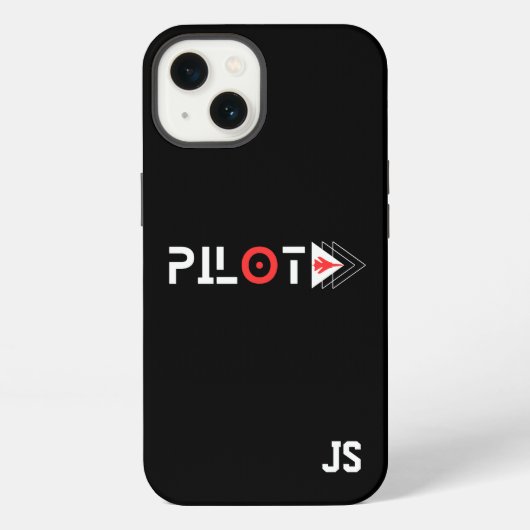 Pilot-Typografie & Düsenflugzeug,Monogramm,Einfach iPhone Hülle (Rückseite)