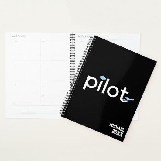 "Pilot" Typografie, Flugzeug und Foto, Mit Monogra Planer (Anzeige)