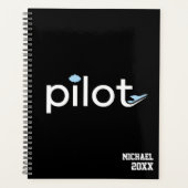 "Pilot" Typografie, Flugzeug und Foto, Mit Monogra Planer (Vorderseite)