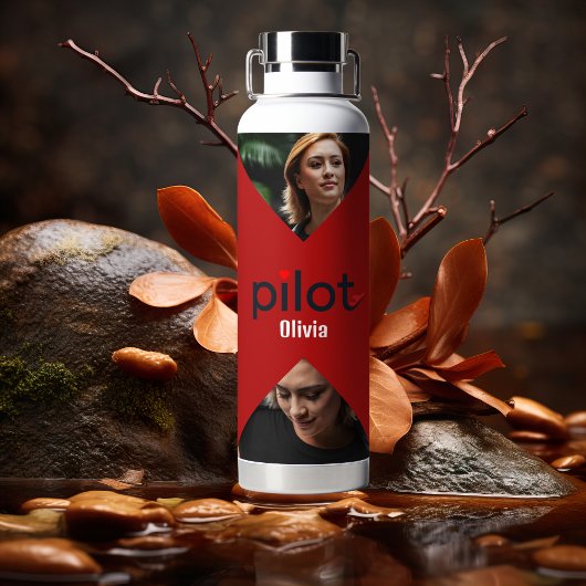 Pilot Typografie, Minimalistisch modern Personalis Trinkflasche