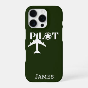 Pilot-Typografie & minimalistische personalisierte iPhone 16 Pro Hülle