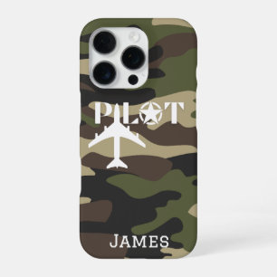 Pilot-Typografie & Minimalistisches Flugzeug Perso iPhone 16 Pro Hülle