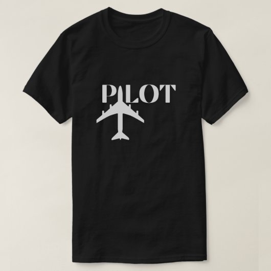 Pilot Typografie und Flugzeug, Luftfahrt, Minimali T-Shirt (Design vorne)