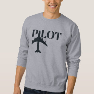 Pilot Typografie und Flugzeug, Minimalistisch, ein Sweatshirt