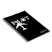 Pilot Typografie und Flugzeug,Minimalistisch,perso Notizblock (Rechte Seite)