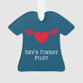 Pilot Typografie und Flugzeug, modern, Personalisi Ornament (Rückseite)