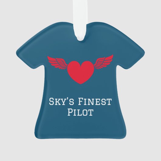 Pilot Typografie und Flugzeug, modern, Personalisi Ornament (Rückseite)