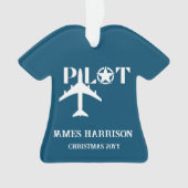 Pilot Typografie und Flugzeug, modern, Personalisi Ornament (Vorderseite)