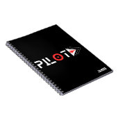 Pilot-Typografie und Jet-Flugzeug, Minimalistisch, Notizblock (Rechte Seite)