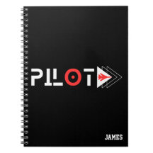 Pilot-Typografie und Jet-Flugzeug, Minimalistisch,