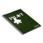Pilot-Typografie und Militärflugzeug, Minimalistis Notizblock (Rechte Seite)