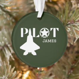 Pilot-Typografie und Militärflugzeug, Minimalistis Ornament