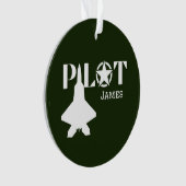 Pilot-Typografie und Militärflugzeug, Minimalistis Ornament (Vorderseite)