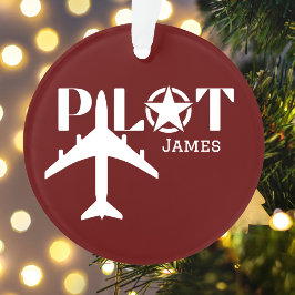 Pilot-Typografie und Militärflugzeug, Minimalistis Ornament