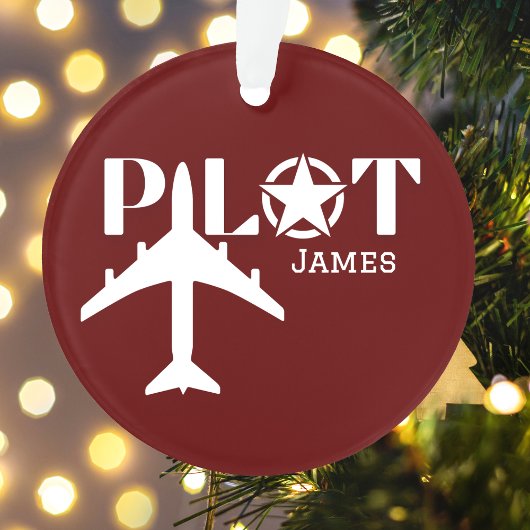 Pilot-Typografie und Militärflugzeug, Minimalistis Ornament