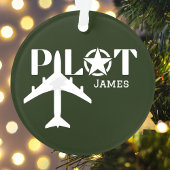 Pilot-Typografie und Militärflugzeug, Minimalistis Ornament
