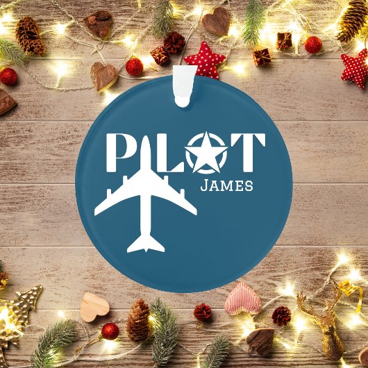 Pilot-Typografie und Militärflugzeug, Minimalistis Ornament