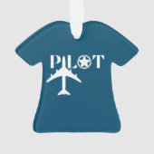 Pilot-Typografie und Militärflugzeug, Minimalistis Ornament (Rückseite)