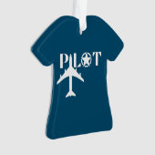 Pilot-Typografie und Militärflugzeug, Minimalistis Ornament (Vorderseite)