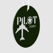 Pilot-Typografie und Militärflugzeug, Minimalistis Ornament (Vorderseite)