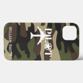 Pilot Typografie und Militärflugzeug-Tarnung Case-Mate iPhone Hülle (Rückseite (Horizontal))